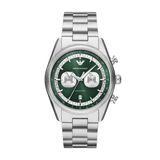 Emporio Armani Racer AR11637 Horloge - Staal - Zilverkleurig - Groen - Ø 42 mm