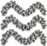 Merkloos / Sans marque Dennenslinger 3x groen met sneeuw 270 cm lang 20 cm breed kunststof kerstversiering