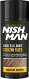 Nishman Medium Brown Keratine Haarvezels - Direct Voller Haar - Camoufleert Dunner Wordend Haar