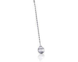 Leopold Vienna Barlepel lang gedraaid - cocktail lepel - Zilver - RVS