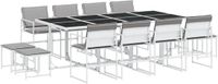 vidaXL 13-delige Tuinset met kussens, wit, textielstof