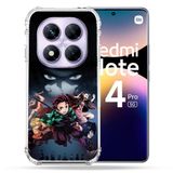 Cokitec Versterkte hoes voor Xiaomi Redmi Note 14 Pro 5G Manga Demon Slayer zwart