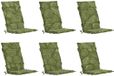 vidaXL 6-delige hoogrugkussen GEMERT 6 pcs 100% Polyester Bladontwerp
