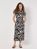 Apricot Midijurk van gestructureerd satijn met zebraprint