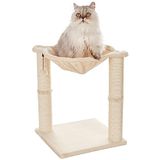 Amazon Basics Kattenboom, met hangmat en krabpaal, 41 x 51 x 41 cm, beige