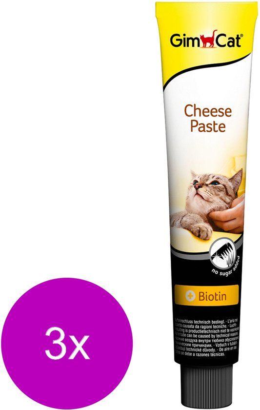 GimCat Kaas-Pasta - Kattensnack - 3 x Kaas 50 g