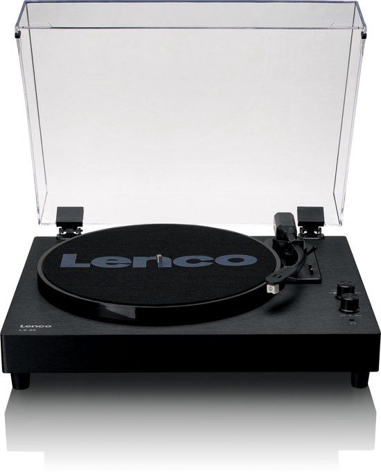 Lenco LS-60BK Platenspeler - Houten Platenspeler met Bluetooth en ingebouwde speakers - Zwart