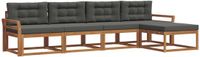 vidaXL - Acacia houten loungeset met 5 zitplaatsen - Natuurlijk en Antraciet