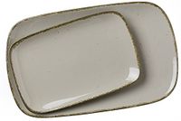Ritzenhoff & Breker Porseleinen serveerplaatset Casa, 2-delig, 24 x 15,5 cm en 33 x 20 cm, nougat
