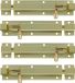AMIG schuifslot/plaatgrendel - 4x - aluminium - 25cm - goud - incl schroeven - deur - raam