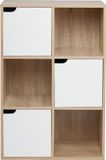 Merkloos Cube kast Eik en Wit