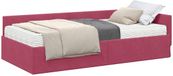 vidaXL Hoekbedframe met Matras Wijnrood Fluweel 100 x 200 cm