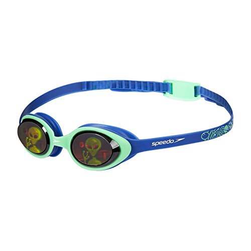Speedo Jongen Junior Unisex Illusie 3D bedrukte bril, blauw/groen, een maat