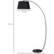 Modenuit Lampadaire Arc En Métal Noir Avec Abat-jour En Tissu