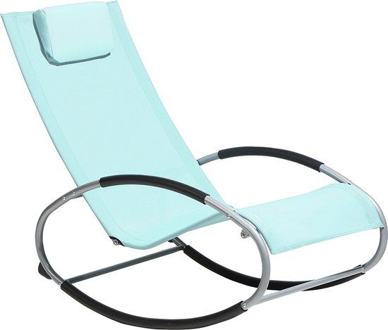 Beliani CAMPO Strandstoel - Lichtblauw - Staal