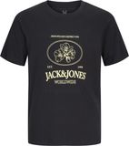 JACK&JONES JORNANTUCKET TEE SS CN FST JNR Jongens T-shirt Zwart Katoen Ronde hals Logo Maat 140