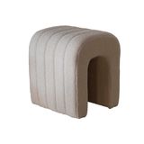 Giga Meubel Poef Bouclé Taupe - Zithoogte 45 cm - Japandi Stijl