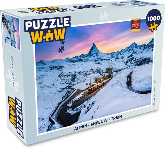 MuchoWow Puzzel Alpen - Sneeuw - Trein - Legpuzzel - Puzzel 1000 stukjes volwassenen