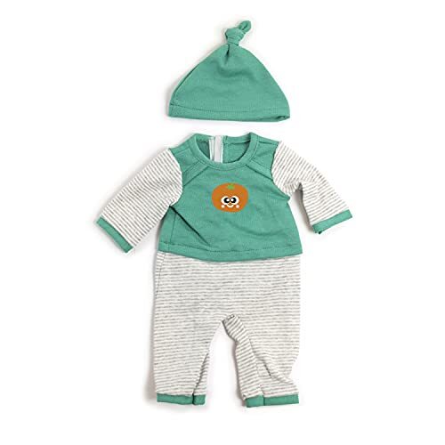 Miniland 31551 poppenkleding, turquoise, wit, 38-40 cm