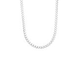 Lucardi Dames Ketting hart schakel - Echt Zilver - 45 cm