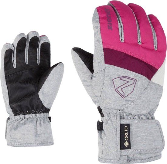 Ziener Leif GTX Winter Gloves Girls Light Grey/Pink Size 6