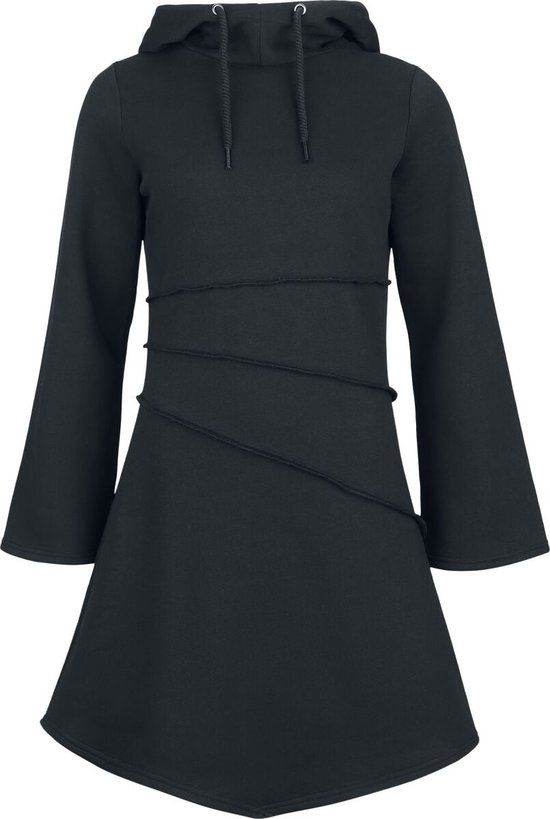 Black Premium by EMP Zwarte cropped jurk met capuchon - Dames - S