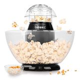Duronic POP50 BK Popcornmachine – 1200 Watt Hetelucht Popcorn Maker – Gezonde Olie-vrije Popcorn – Gezond met Weinig Calorieën – Wordt geleverd met Maatbeker en geïntegreerde Serveerkom – Zwart