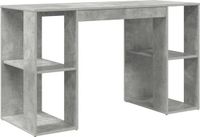 vidaXL Bureau Beton Grijs Bewerkt Hout 130 x 50,5 x 75 cm