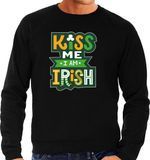 Bellatio Decorations Shoppartners Bv Kiss me im Irish - St. Patrick's Day Trui - Zwart - Heren - Maat M