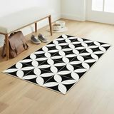 Ambiance-Live PVC Tapijt - Antislip Vloerbescherming - Cementtegel Design - Handwas - 2,2 mm dik - 60 x 100 cm - Zwart-Wit