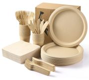 Bamboe Vaisselle et Couverts Jetables Set