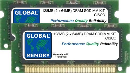 GLOBAL MEMORY 128MB (2 x 64MB) DRAM SODIMM RAM Kit for Cisco Catalyst 6000 Series Switches