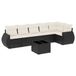 vidaXL 6-delige Loungeset met kussens, polyrattan, zwart
