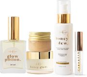 HG AESTHETICS Bee-Loved Beauty Set – Routine complète de soins de la peau pour l'apiculture – Huile sèche Glow Potion 50 ml, Crème hydratante HoneyGlow 50 ml, Gommage pour les lèvres Honeylicious 20 ml, Sérum pour les lèvres HeyHoney! 10 ml & Gel nettoyant HoneyDew 125 ml - cadeau