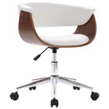 vidaXL Bureau- en computerstoel van gebogen hout en kunstleer - Zwart
