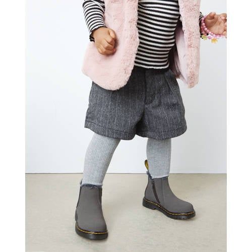 Dr. Martens 2976 Leonore gevoerde suède enkelboots Gunmetal Soho Buck kleuter