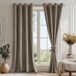Omgoods - Lot de 2 rideaux en velours taupe, 280 x 140 cm, doux et occultants