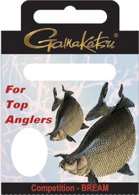 GAMAKATSU HOOK BKS-1100B BREAM 22CM COMP Lijn: 0.12 Haak:12 - 10 stuks - Witvis - Nylon