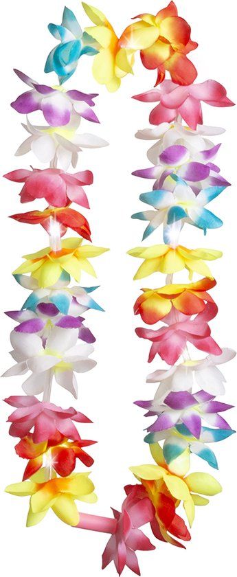 Boland - LED hawaïkrans Zomerflits - Volwassenen - Unisex - Multi