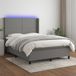 Maison Exclusive - Lit boxspring avec matelas et éclairage LED, gris foncé, 140x190 cm, textile