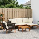 vidaXL - 6 - st - Massief - acaciahout - & - touw - Naturel