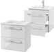 Deftrans Pinia - Meuble de salle de bain avec lavabo - 60 cm - Suspendu - Blanc laqué brillant