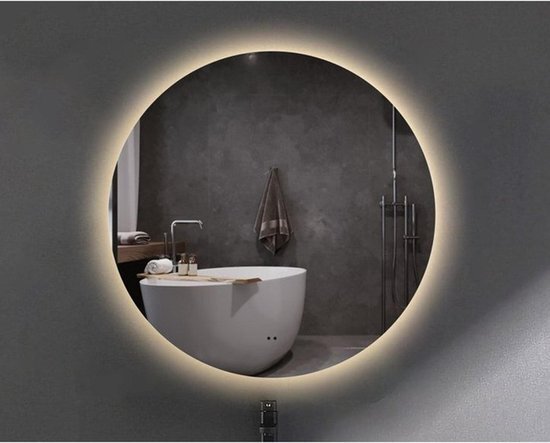 Adema Circle badkamerspiegel rond diameter 100cm met indirecte LED verlichting met spiegelverwarming en touch schakelaar JG1112-1000