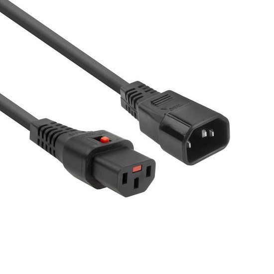 ACT Netsnoer C13 IEC Lock - C14 zwart 2 m, 5-Pack