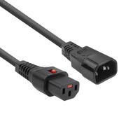 ACT Netsnoer C13 IEC Lock - C14 zwart 2 m, 5-Pack