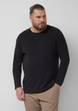 s.Oliver Strickpullover Heren Zwart Katoen Ronde Hals Lange Mouw Regular Fit 5XL