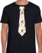 Bellatio Decorations Stropdas Kerst T-shirt Gingerbread en Zuurstokken - Shirt - Heren - Zwart L