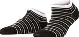 FALKE Stripe Shimmer kort gedessineerd katoen sneakersokken enkelsokken dames zwart - maat 35-38