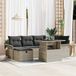 vidaXL Banc de jardin 7 pièces gris clair polyrattan