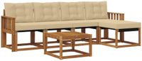 vidaXL - Acacia Hout Loungeset - Natuurlijk en Beige - 5 Zitplaatsen